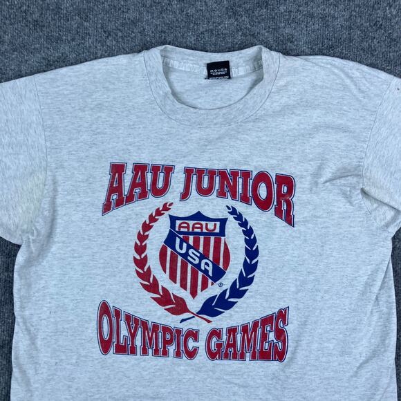 Screen Stars T-Shirt Mens Size X-Large Gray AAU Junior Olympic Games Retro - Picture 1 of 9